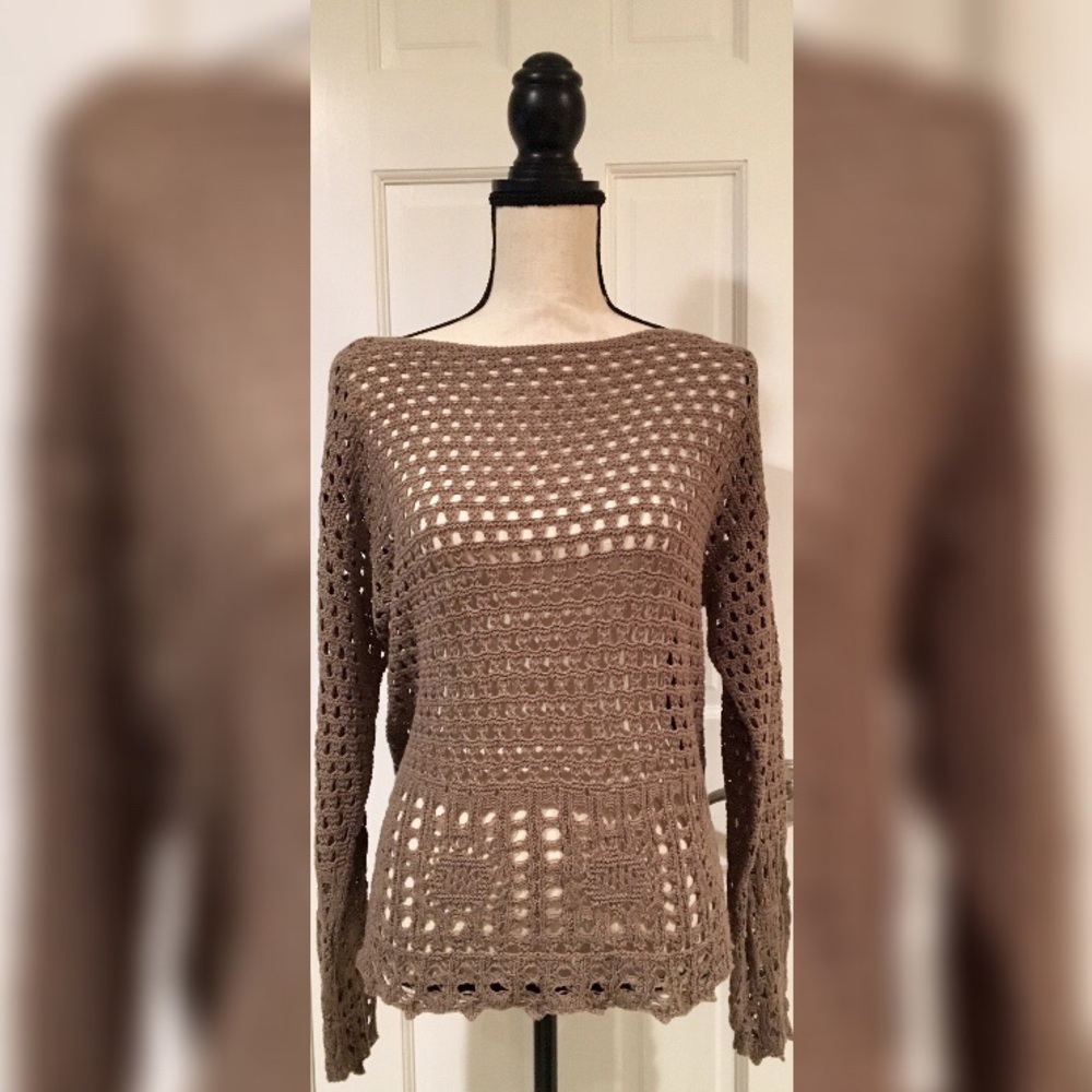 Jeanne Pierre Open Knit Sweater/Cover Up/ Size: L